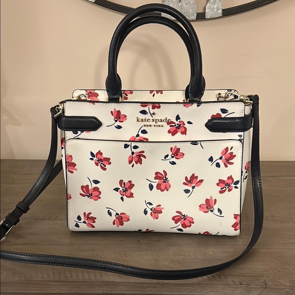 Kate Spade Staci Tea Rose Toss Satchel/Crossbody
